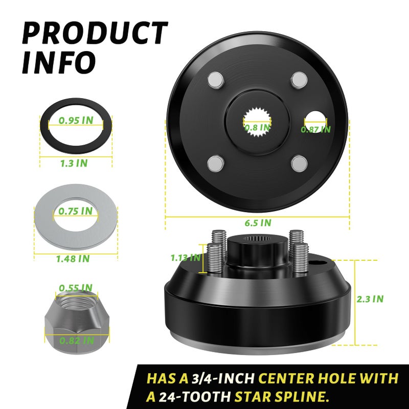 Drive-up Golf Cart Brake Drum Hub Assembly for EZGO TXT Electric 1982-Up Models Replaces OEM 19186-G1, 2 Packs - Image 5